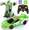 Voiture-robot transformable télécommandée | Voiture de police RC avec transformation à un bouton, lumière clignotante et rotation à 360° pour enfants King of Toys