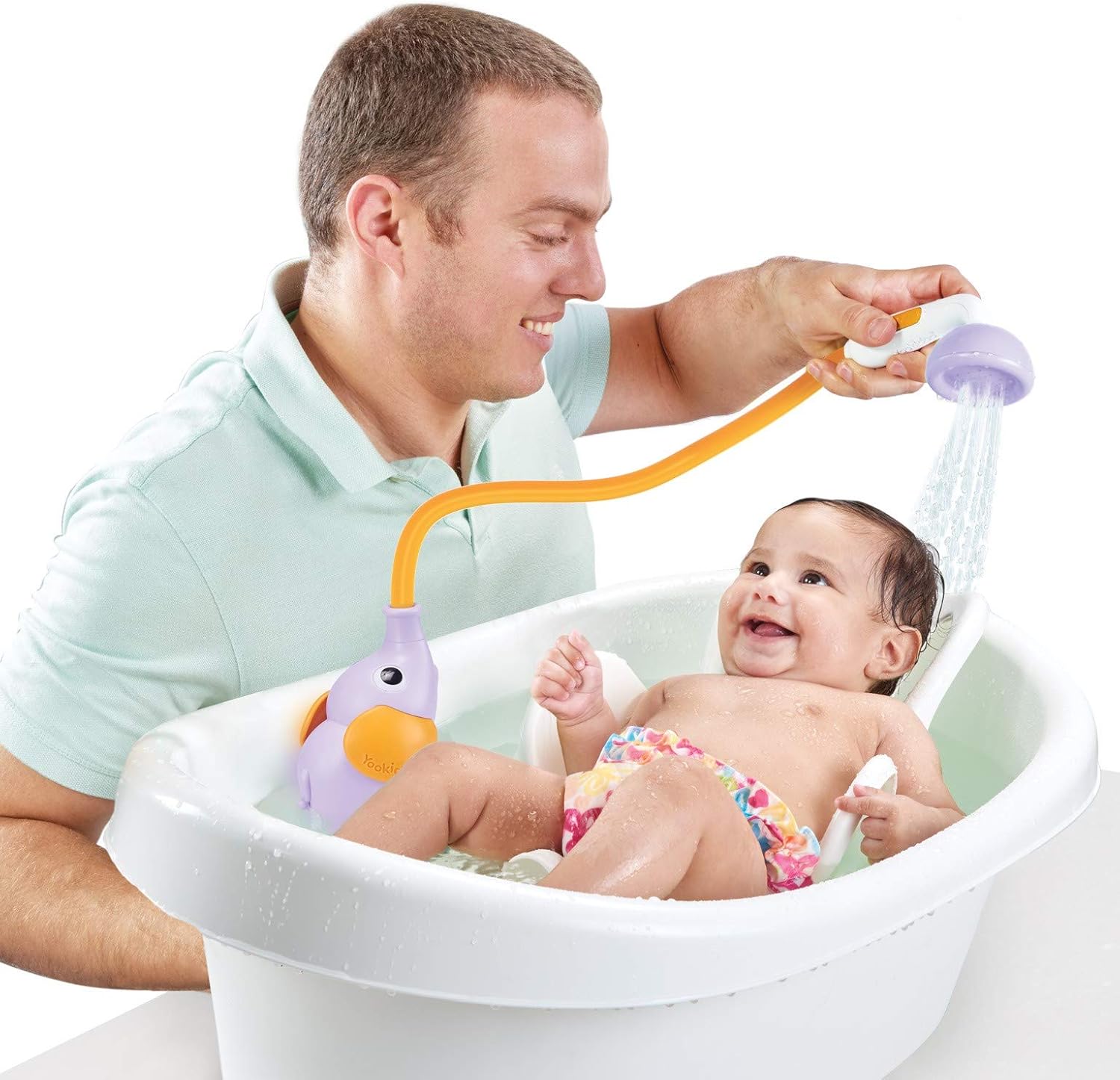 Pomme de Douche Éléphant Yookidoo pour Bébé - Jouet de Bain à Pompe d'Eau Interactif pour Nouveau-Né et Tout-Petit