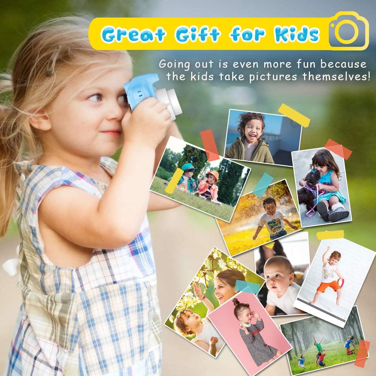 Appareil Photo Selfie HD pour Enfants | Caméra Portable avec Carte SD 32GB pour Enfants de 3-9 Ans