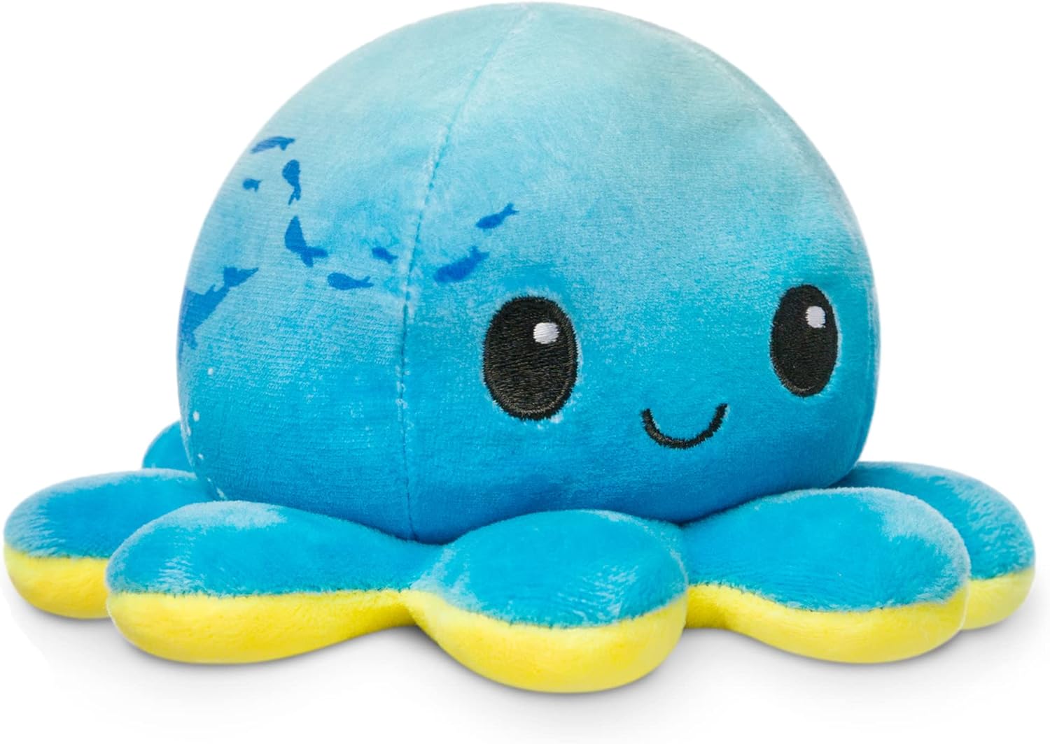Peluche Octopus Réversible - Violet + Bleu - Mignons Animaux en Peluche Sensory Fidget Qui Montre Votre Humeur, Bleu en Colère + Violet Heureux, 10 cm De Speelgoed Koning