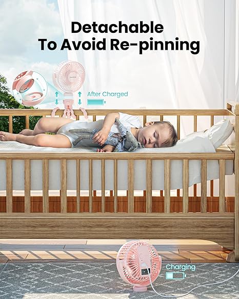 Mini Ventilateur Portable pour Poussette avec Petite Pince et Batterie De Speelgoed Koning