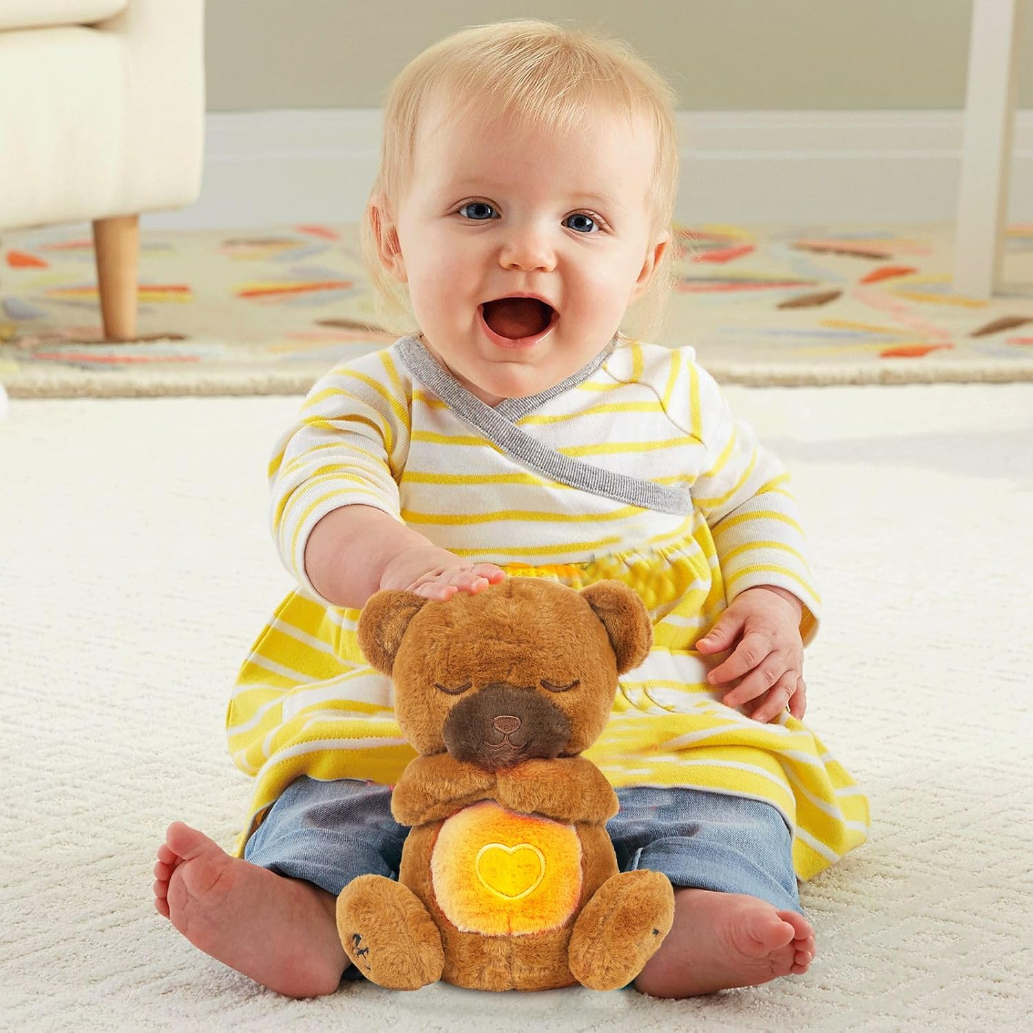 Peluche Chat Respirant | Animal en Peluche Apaisant pour Anxiété | Chat Endormi avec Mouvement Respiratoire & Lumières | Jouet Relaxation pour Enfants & Adultes King of Toys