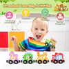 Ensemble de train en bois magnétique avec 11 animaux | Jouets Montessori pour activités d'apprentissage préscolaire des tout-petits King of Toys