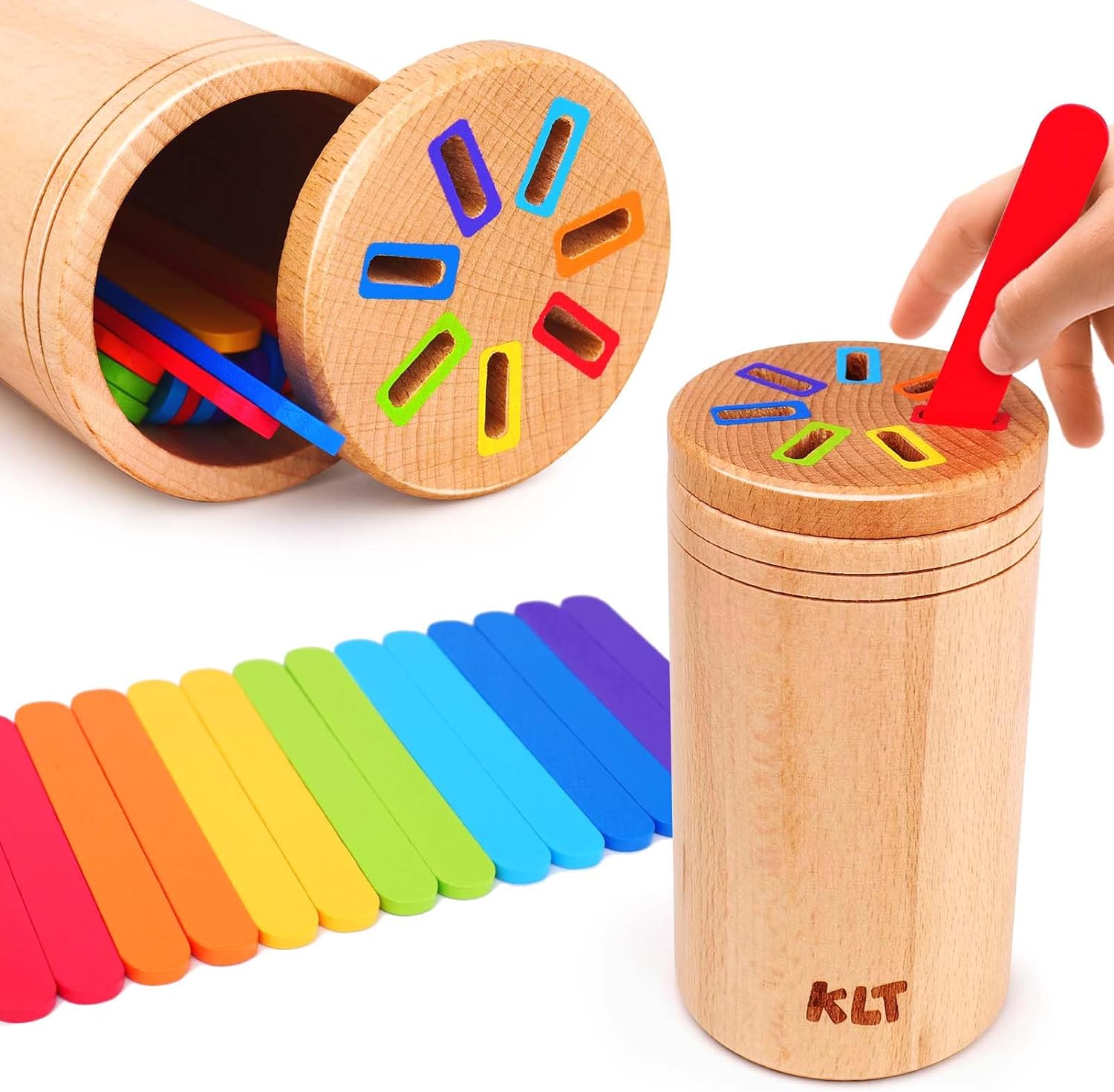 Jouets Montessori d'Apprentissage et de Tri de Couleurs en Bois | Jeux Sensoriels de Tri et de Développement pour Enfants de 1 à 3 Ans