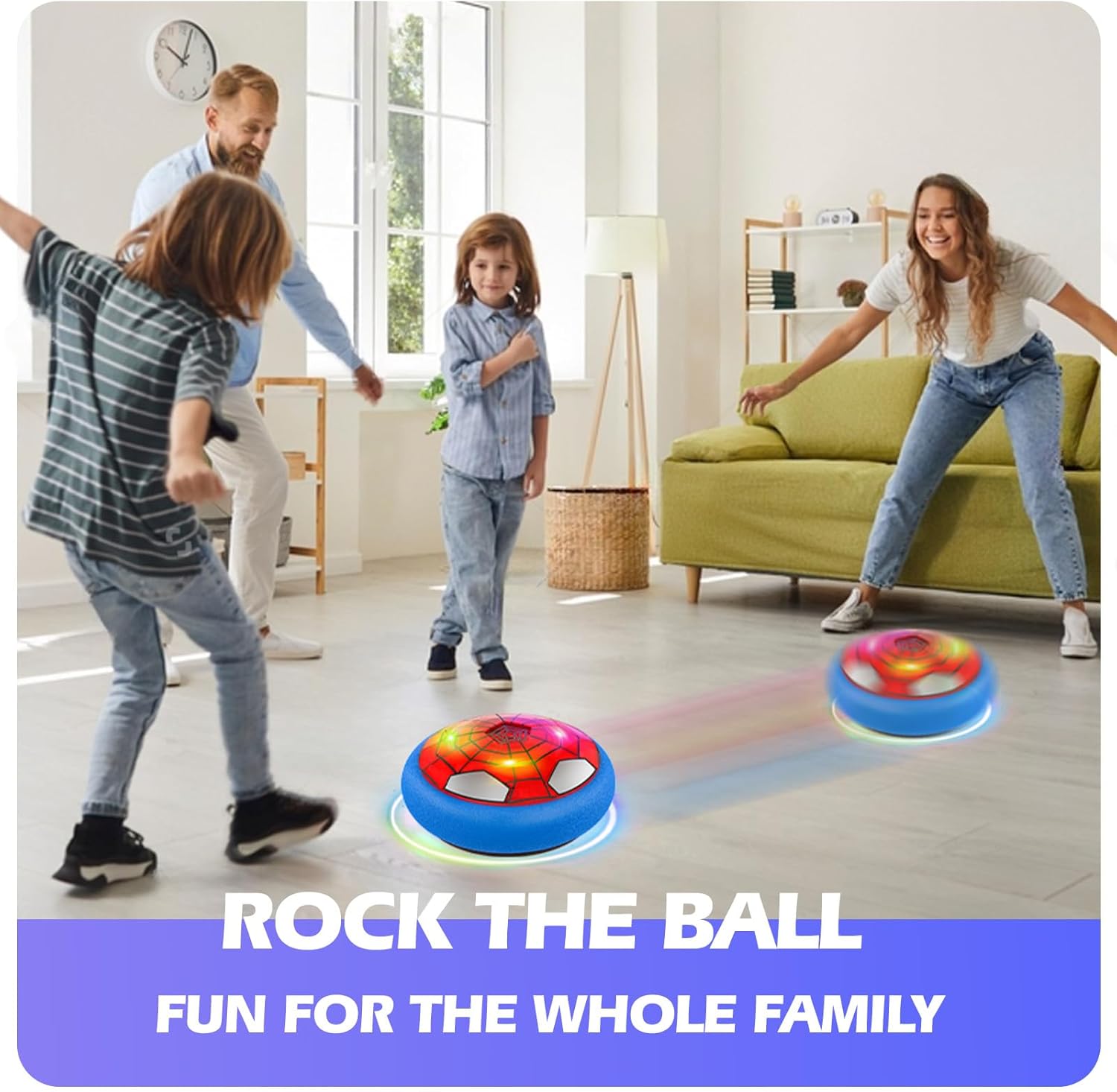 Lot de 2 Balles de Foot Aériennes | Jouet de Football Flottant avec LED et Pare-chocs en Mousse pour Jeux d’Intérieur pour Enfants de 4 à 12 Ans King of Toys