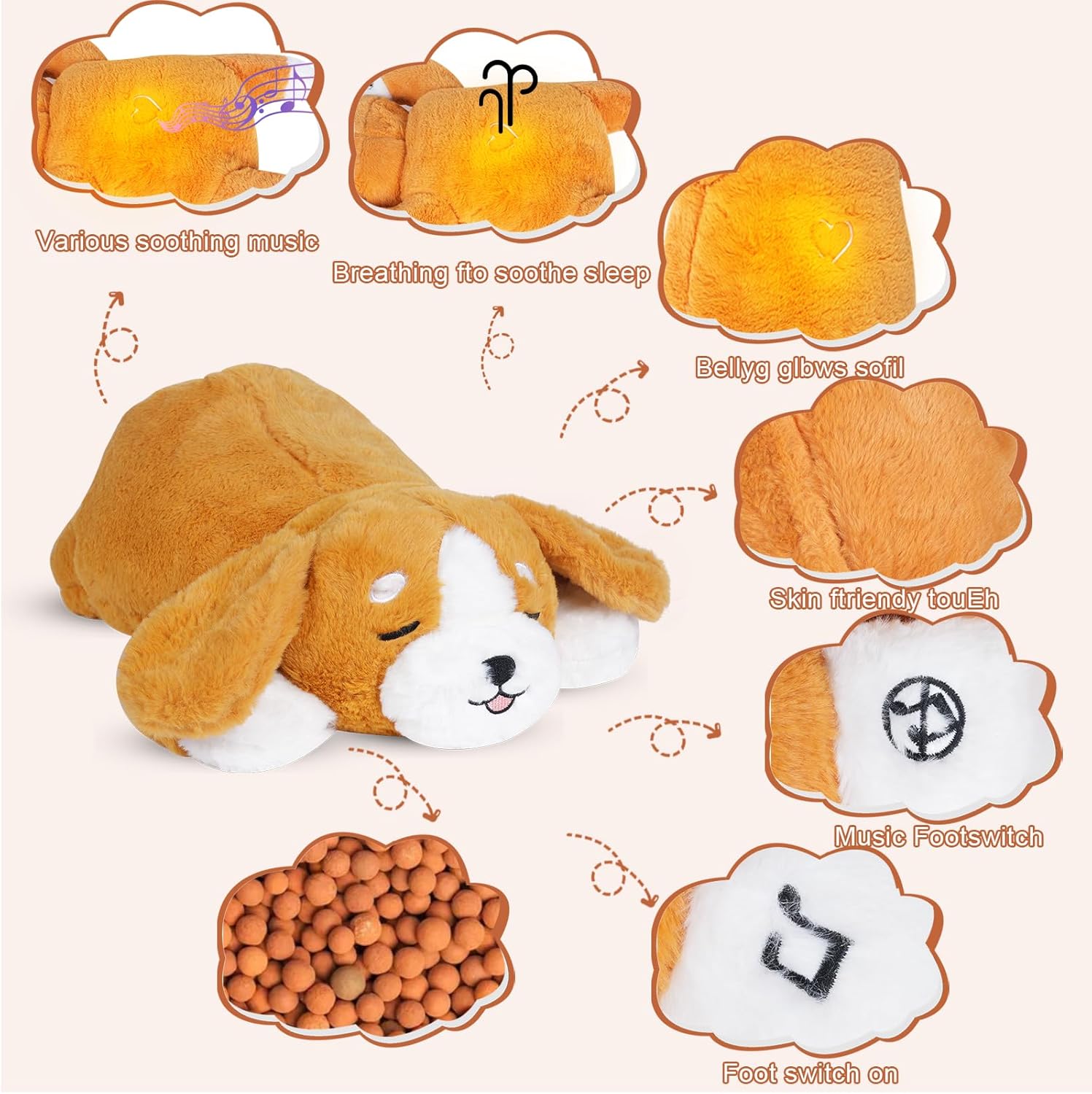 Chien En Peluche Pondérée 20 Pouces | Peluche Respirante Anti-Anxiété | Jouet de Calme pour Enfants et Adultes King of Toys
