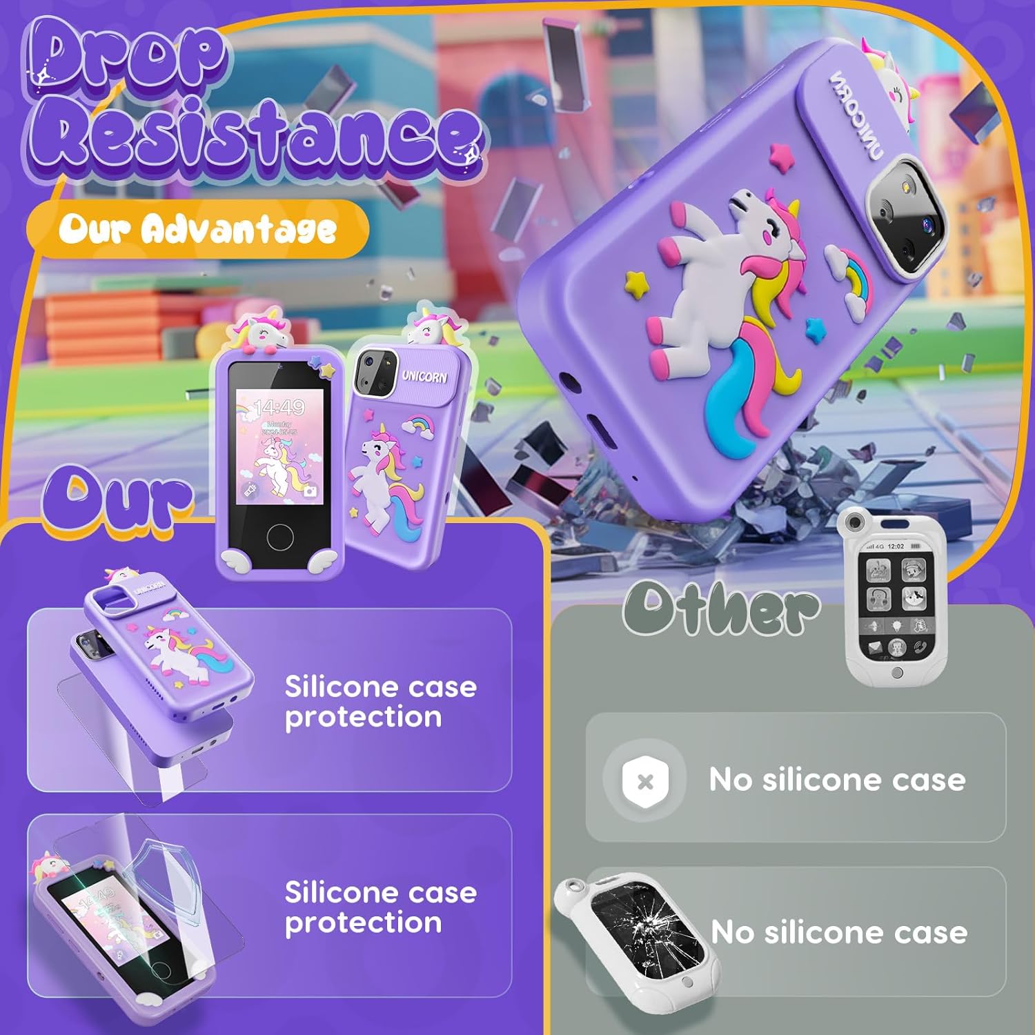 Téléphone Intelligent Dinosaure pour Enfants | Mini Téléphone Jouet avec 16 Jeux Éducatifs et Appareil Photo pour Enfants de 3 à 9 Ans King of Toys