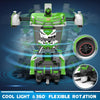 Voiture-robot transformable télécommandée | Voiture de police RC avec transformation à un bouton, lumière clignotante et rotation à 360° pour enfants King of Toys