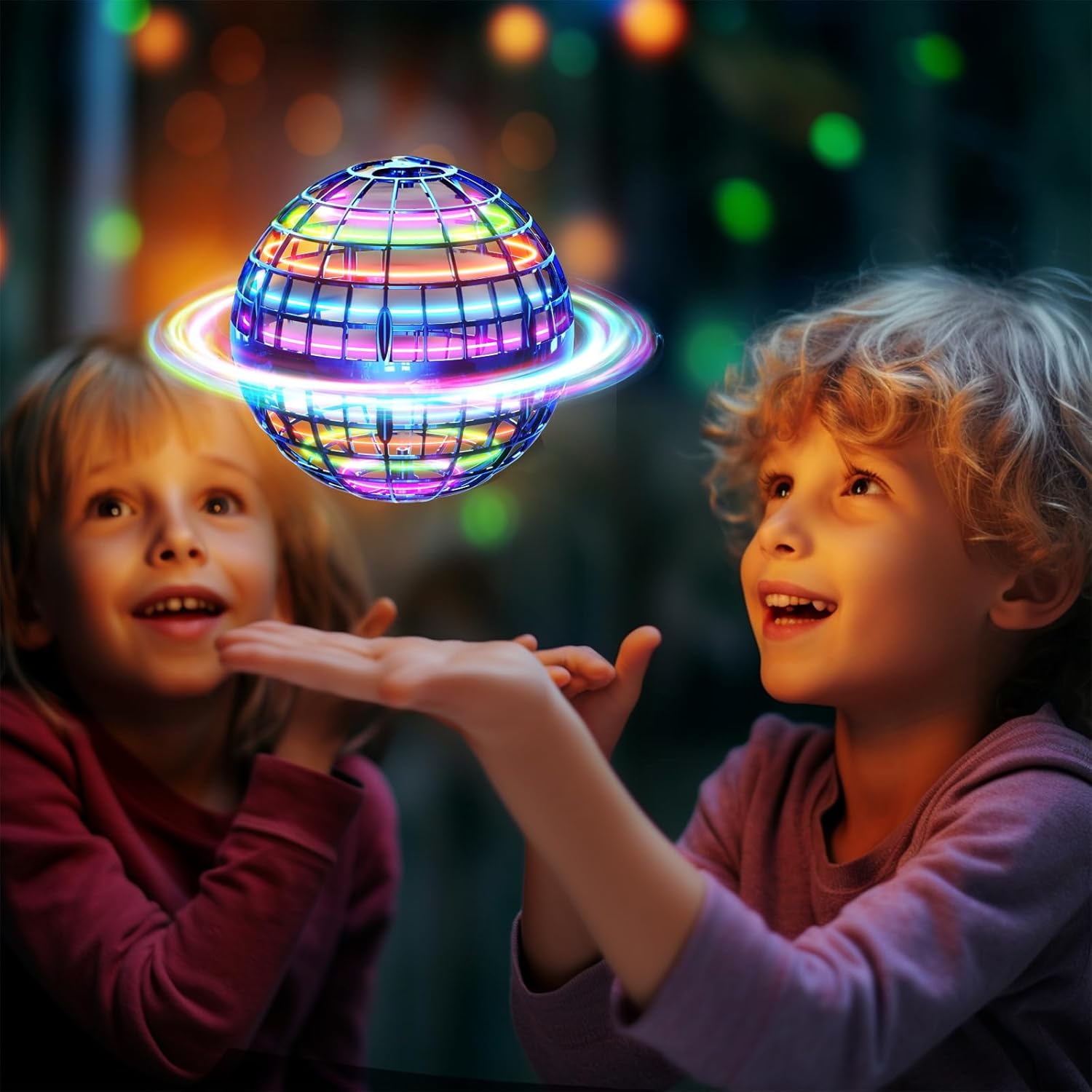 Flying Orb Ball | Drone Flottant avec Lumières Colorées | Jouet Extérieur pour Garçons et Filles