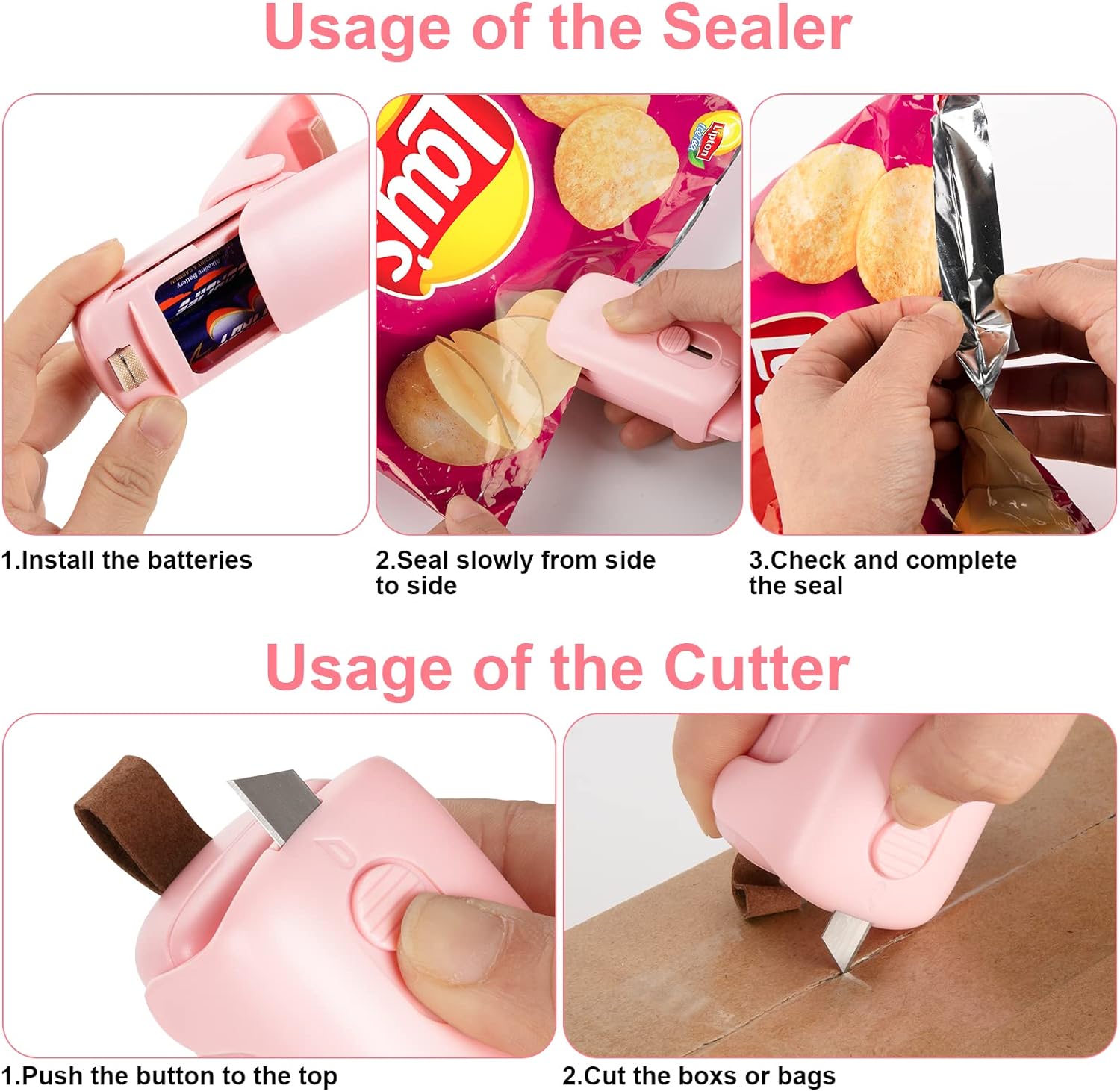 Scelleuse de Sachets l Scelleuse Thermique avec Coupeur & Aimant l Mini Machine à Sceller Portable (2 Piles AA Incluses) King of Toys