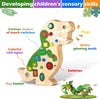 Tableau d'Activités Éléphant pour Tout-Petits | Jouet Sensoriel Montessori avec Interrupteur Lumineux en Bois King of Toys