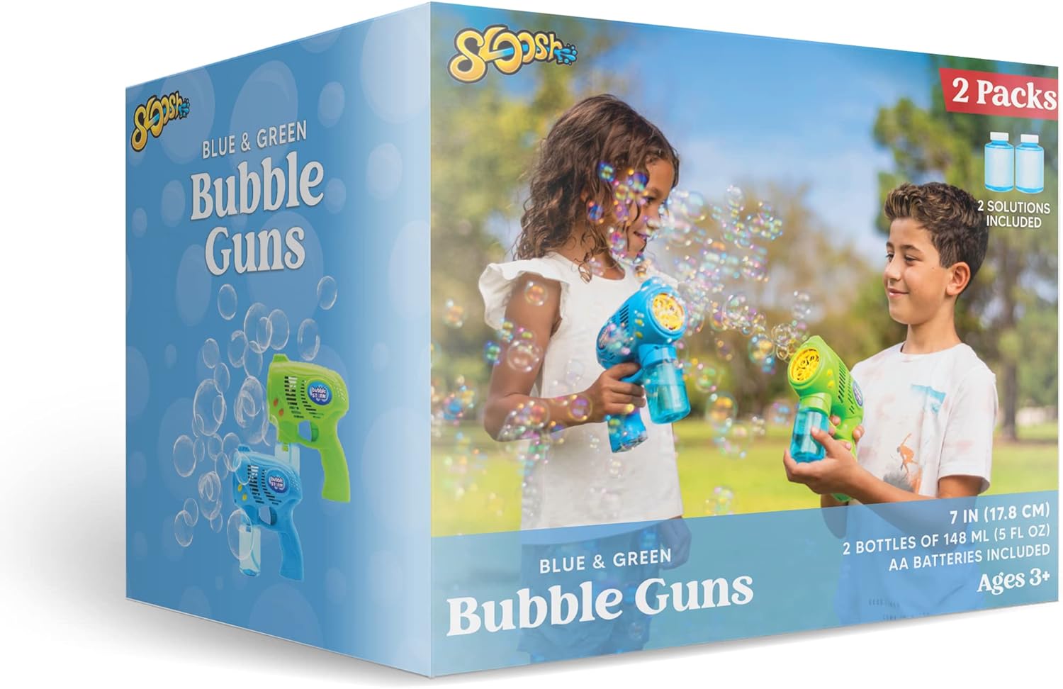 Pistolet à bulles pour enfants, solution de recharge, pistolets à bulles pour enfants 4-8, pistolet à bulles pour enfants 1-3, pistolet à bulles, jouet d'extérieur.