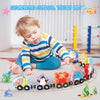 Ensemble de train en bois magnétique avec 11 animaux | Jouets Montessori pour activités d'apprentissage préscolaire des tout-petits King of Toys