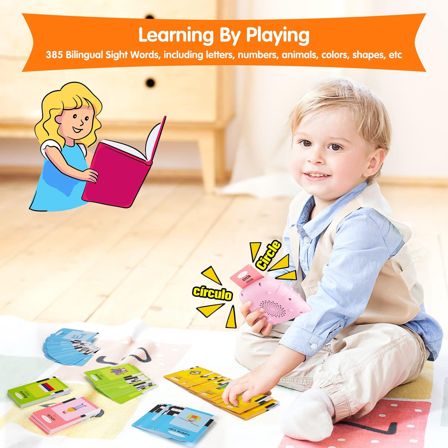 Cartes Parlantes avec 224 Mots | Jouet Éducatif Montessori pour Thérapie de la Parole et Autisme pour Tout-Petits