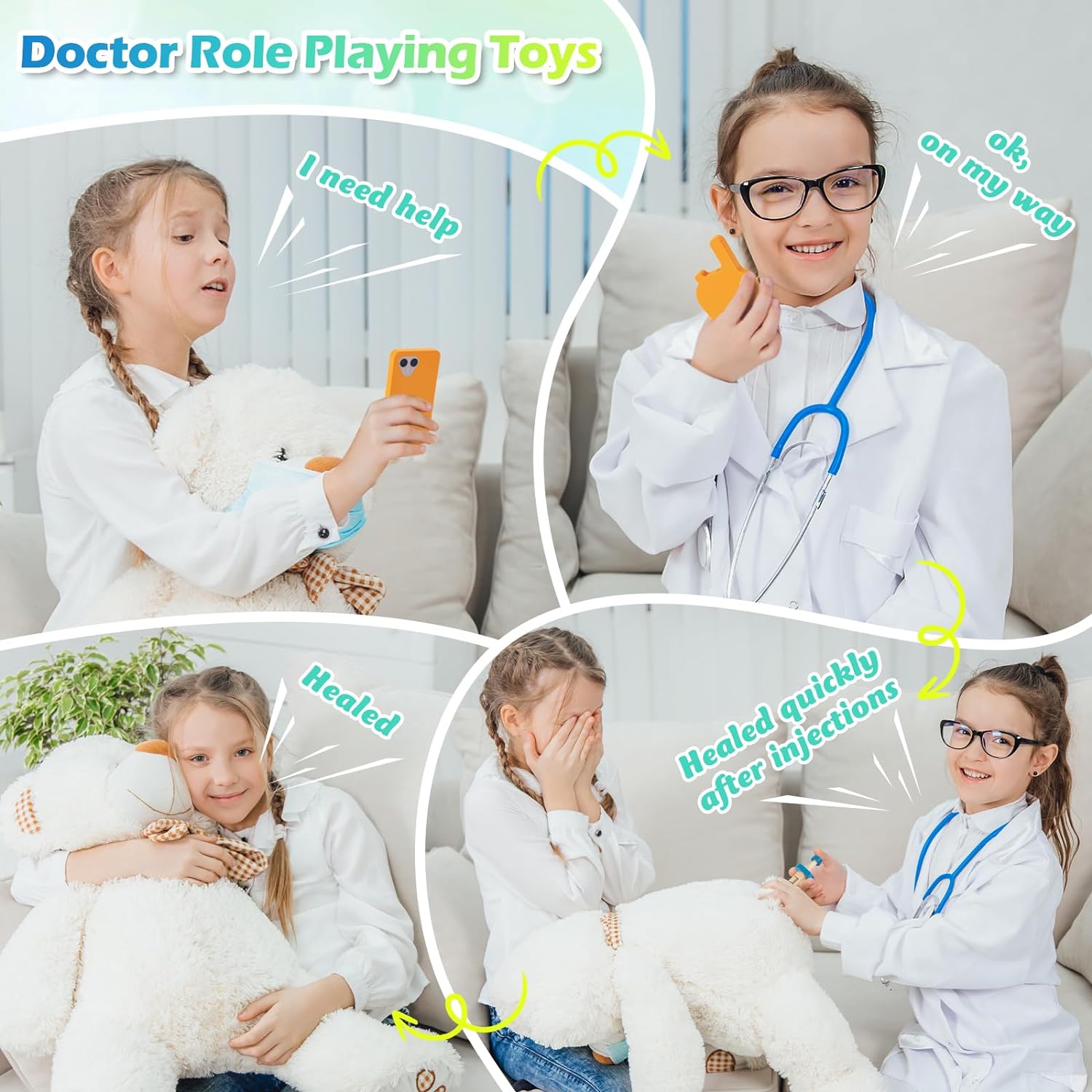 Mallette de docteur de 34 pièces pour jeu de rôle | Sac médical, stéthoscope et accessoires pour jeu d'imitation pour tout-petits King of Toys