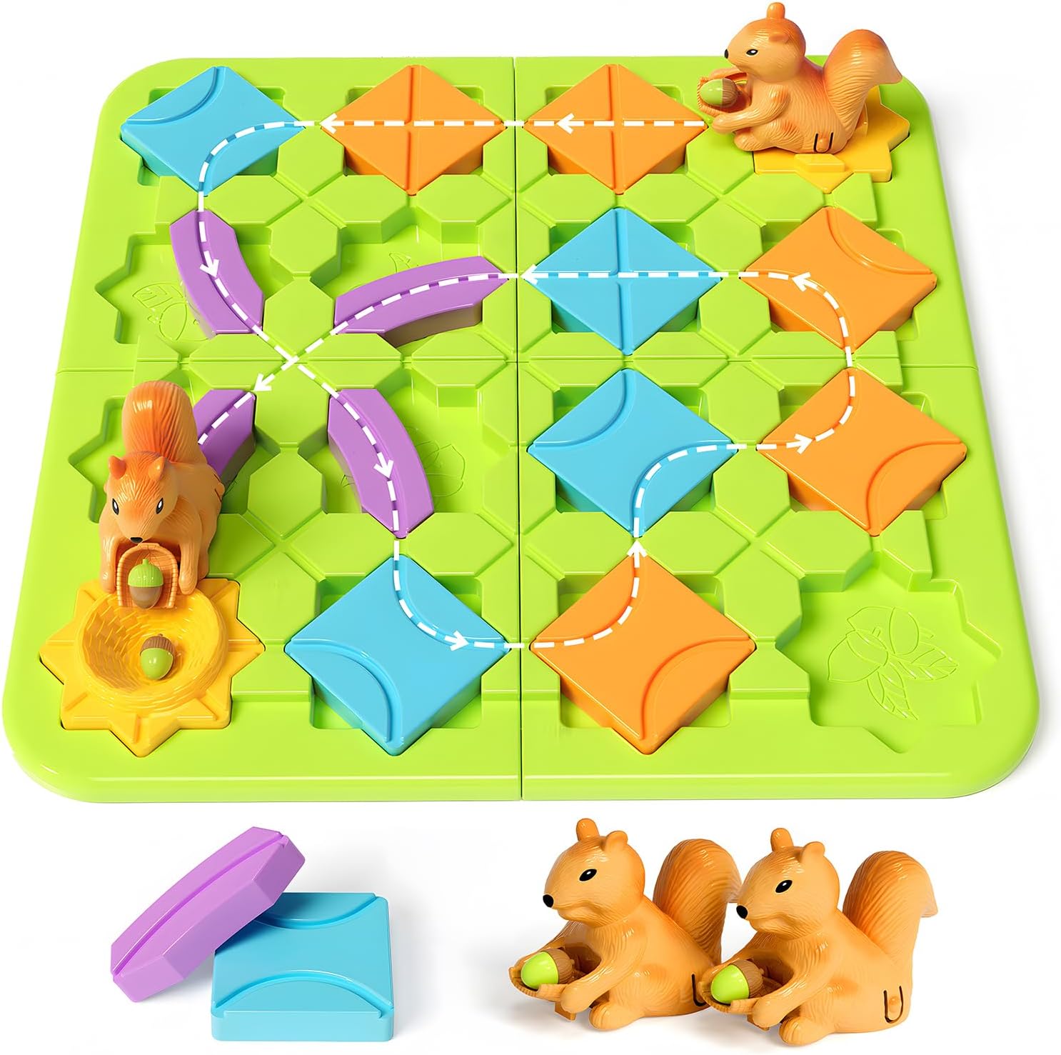 Puzzle "Construis-Ta-Piste" | Jeu STEM avec 118 Défis et 5 Niveaux de Difficulté, Jouet Montessori pour Enfants 4-8 Ans