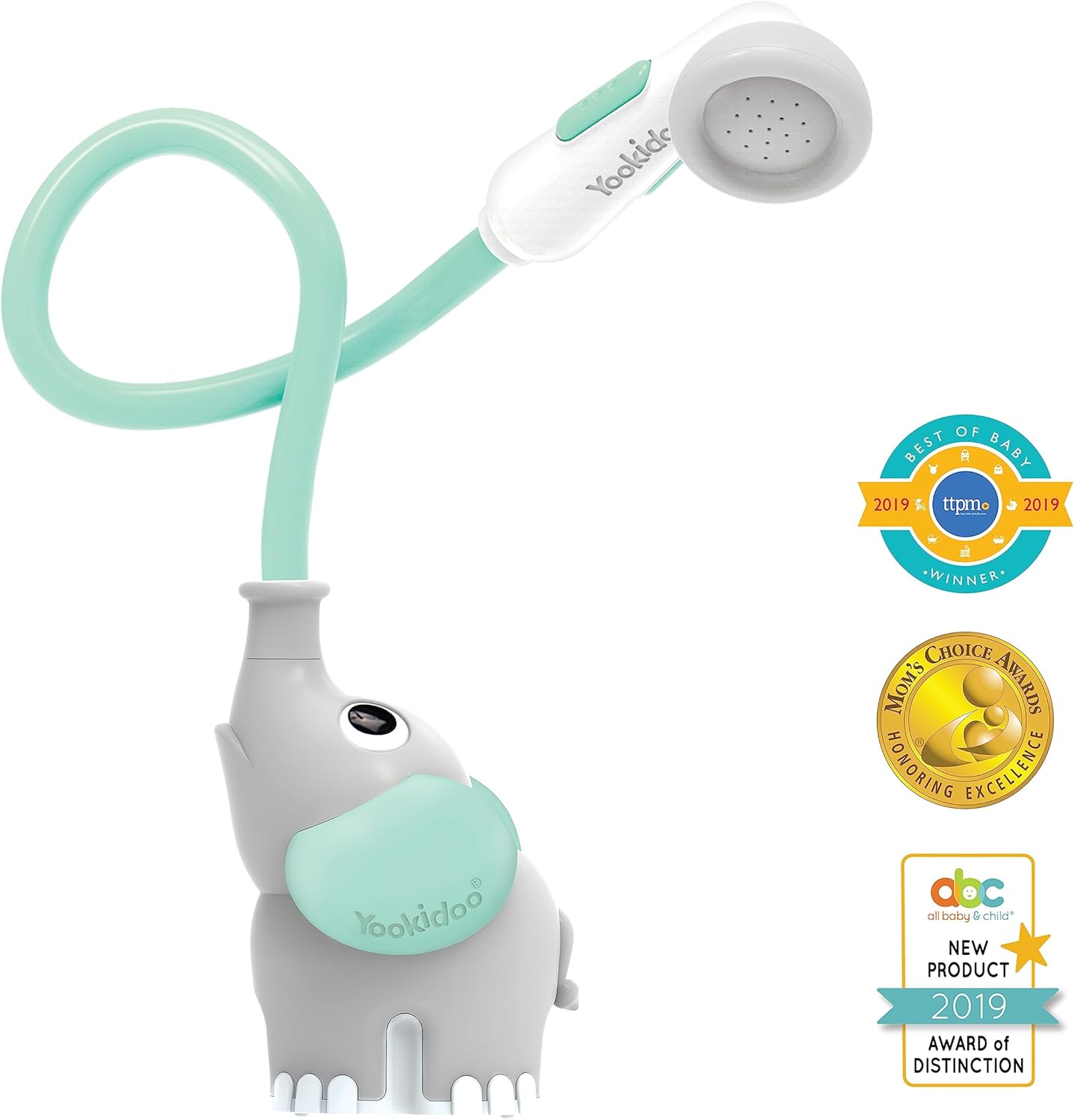 Pomme de Douche Éléphant Yookidoo pour Bébé - Jouet de Bain à Pompe d'Eau Interactif pour Nouveau-Né et Tout-Petit