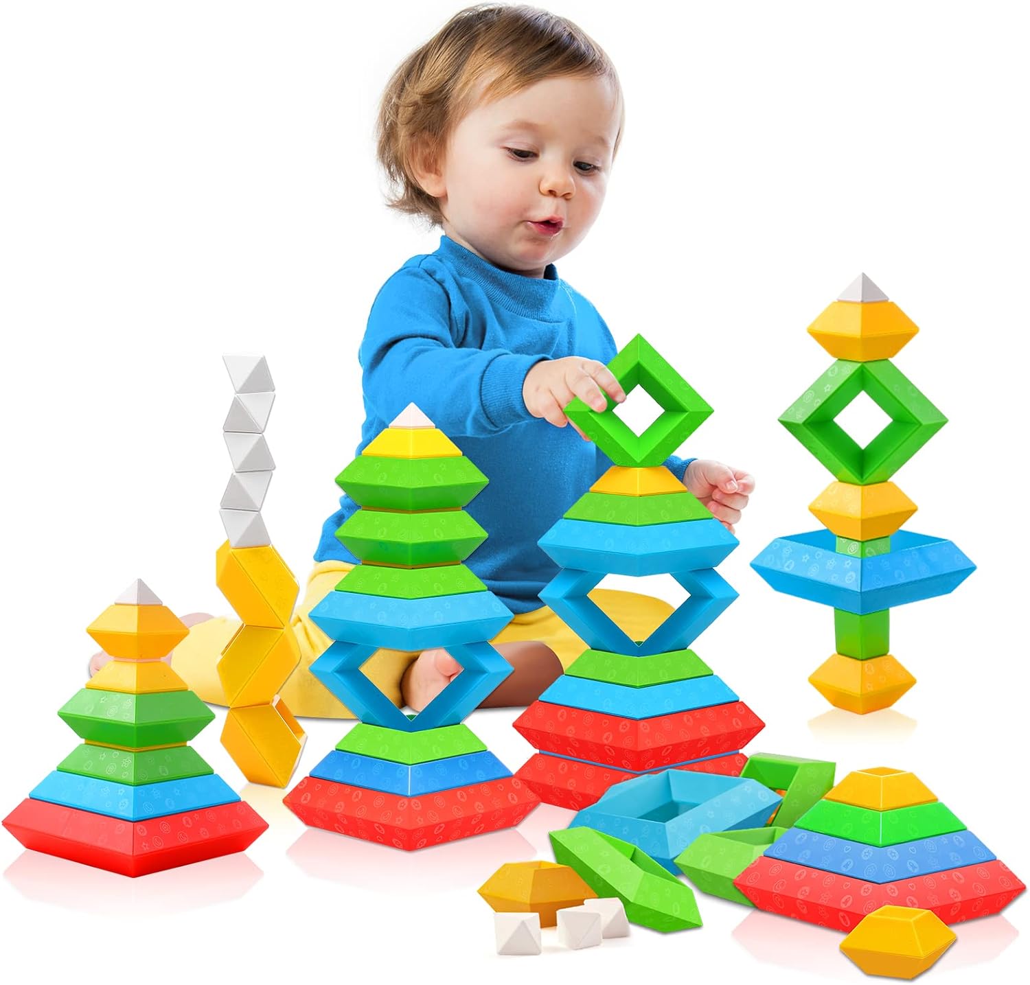 Blocs de Construction - Jouets Montessori pour 2 ans