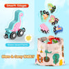 Ensemble de train en bois magnétique avec 11 animaux | Jouets Montessori pour activités d'apprentissage préscolaire des tout-petits King of Toys