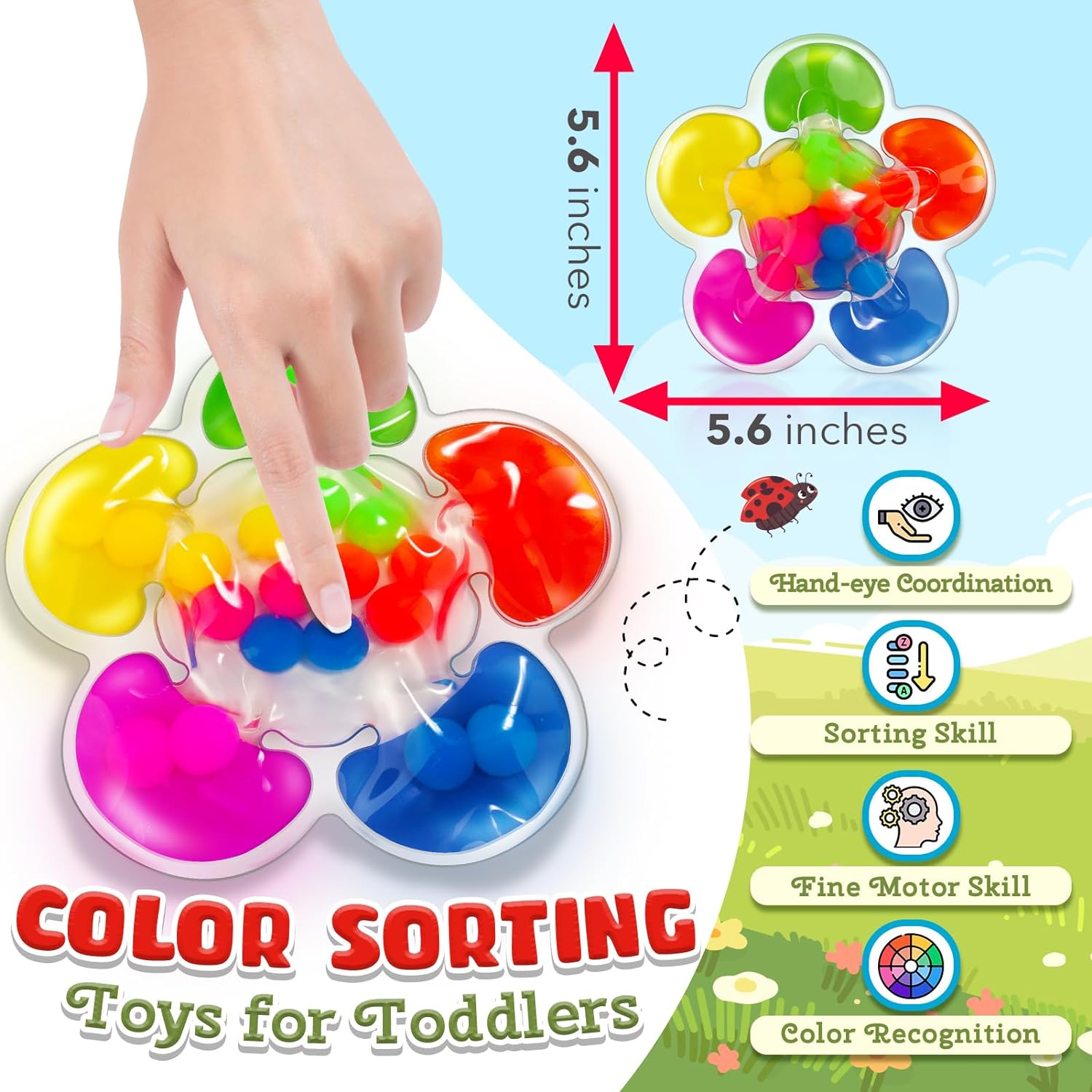 Jouets Sensoriels de Tri des Couleurs | Activités d'Apprentissage et de Tri des Couleurs Montessori pour Enfants de 1 à 3 Ans King of Toys