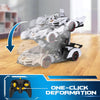 Voiture-robot transformable télécommandée | Voiture de police RC avec transformation à un bouton, lumière clignotante et rotation à 360° pour enfants King of Toys