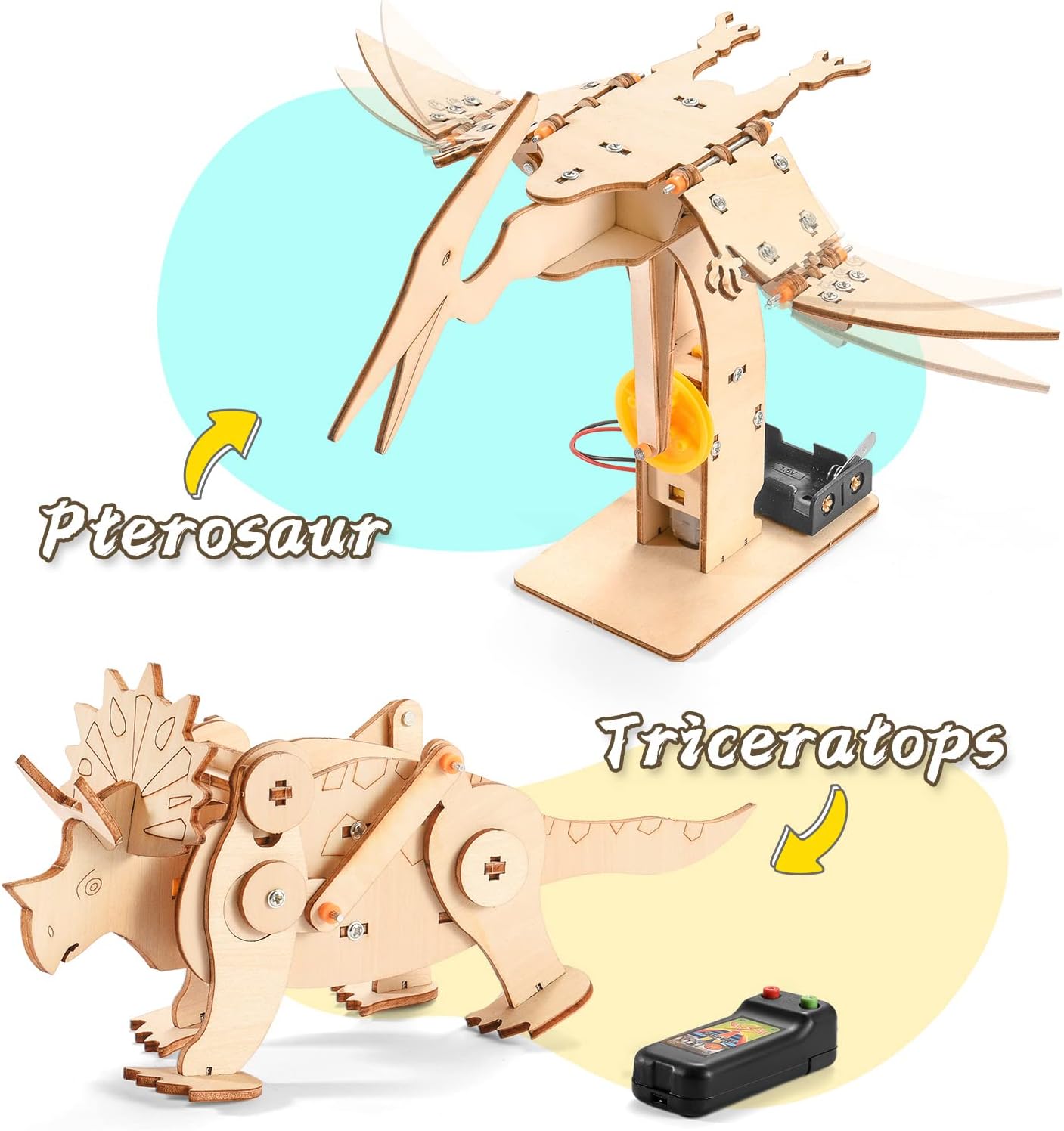 Ensemble de construction en bois pour dinosaures l Ensemble STEM dinosaures l Enfants de 8 à 12 ans Speelgoed Koning