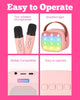 Mini Karaoké Enfant Bluetooth avec 2 Micros | Machine Portable pour Filles 3-10+ Ans | Cadeau Anniversaire & Soirée King of Toys