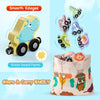Ensemble de train en bois magnétique avec 11 animaux | Jouets Montessori pour activités d'apprentissage préscolaire des tout-petits King of Toys