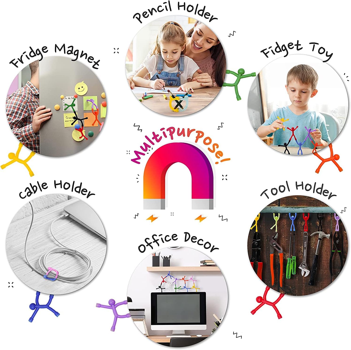 10 Jouets Sensoriels Magnétiques Extensibles | Jouets Fidget Éducatifs pour Enfants et Adultes