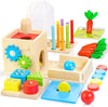 Kit de Jeu en Bois Montessori pour Bébé | Jouet 8-en-1 d’Empilage et de Tri de Formes pour Garçons et Filles King of Toys