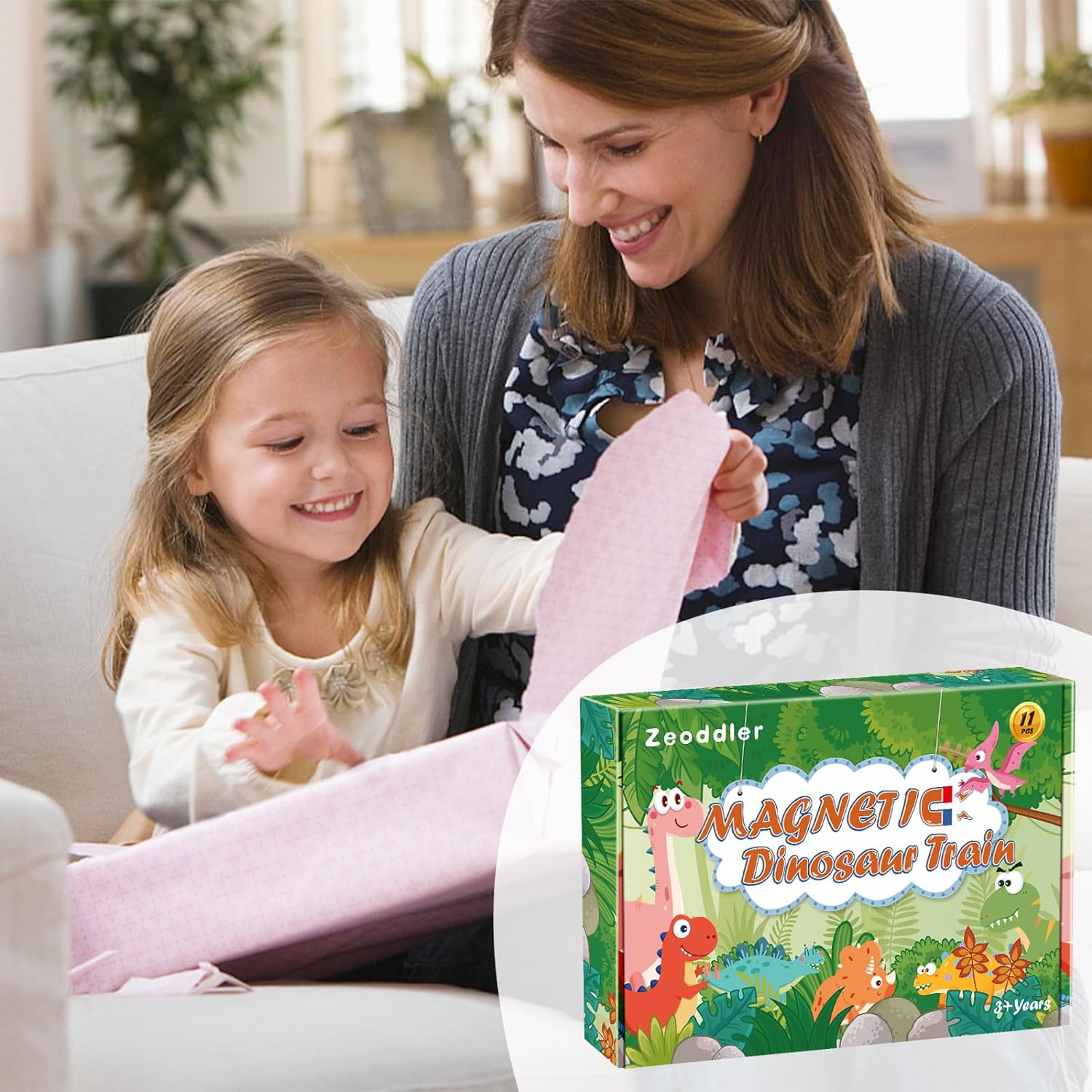 Ensemble de train en bois magnétique avec 11 animaux | Jouets Montessori pour activités d'apprentissage préscolaire des tout-petits King of Toys