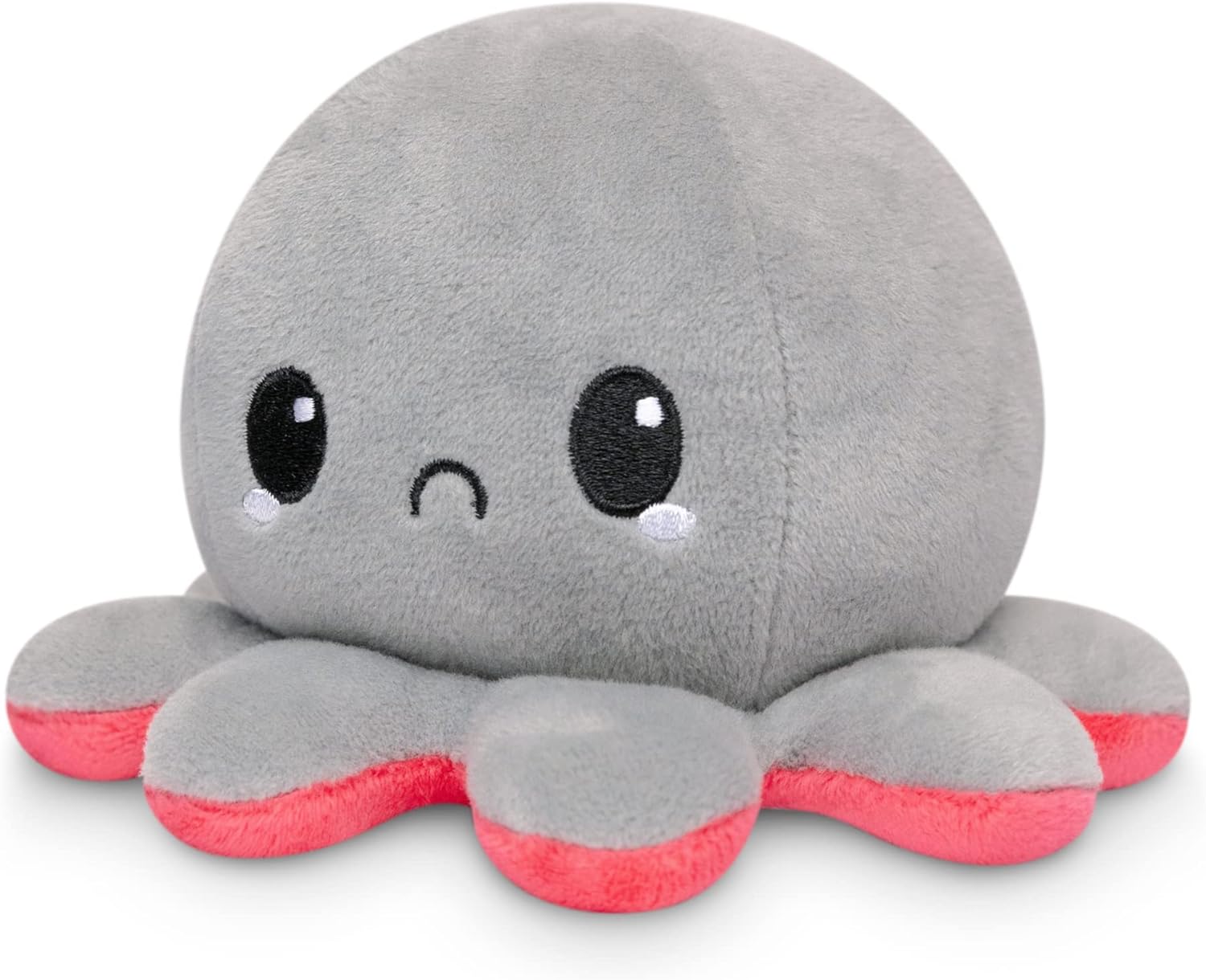 Peluche Octopus Réversible - Violet + Bleu - Mignons Animaux en Peluche Sensory Fidget Qui Montre Votre Humeur, Bleu en Colère + Violet Heureux, 10 cm De Speelgoed Koning