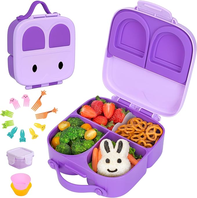 Boîte à lunch pour enfants avec 4 contenants de repas l Tambour pour enfants avec séparateur amovible De Speelgoed Koning