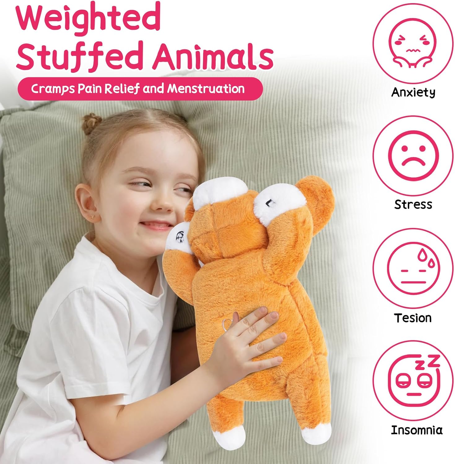 Chien En Peluche Pondérée 20 Pouces | Peluche Respirante Anti-Anxiété | Jouet de Calme pour Enfants et Adultes King of Toys