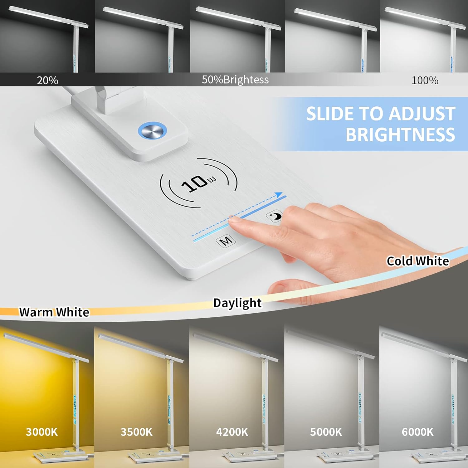 Lampe de Bureau avec Chargeur Sans Fil et Lumière Nocturne Speelgoed Koning