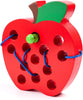 Jouet Montessori en Bois | Jeu de Lacer Pomme en Bois | Développement des Compétences Motrices pour Enfants 3-5 Ans King of Toys