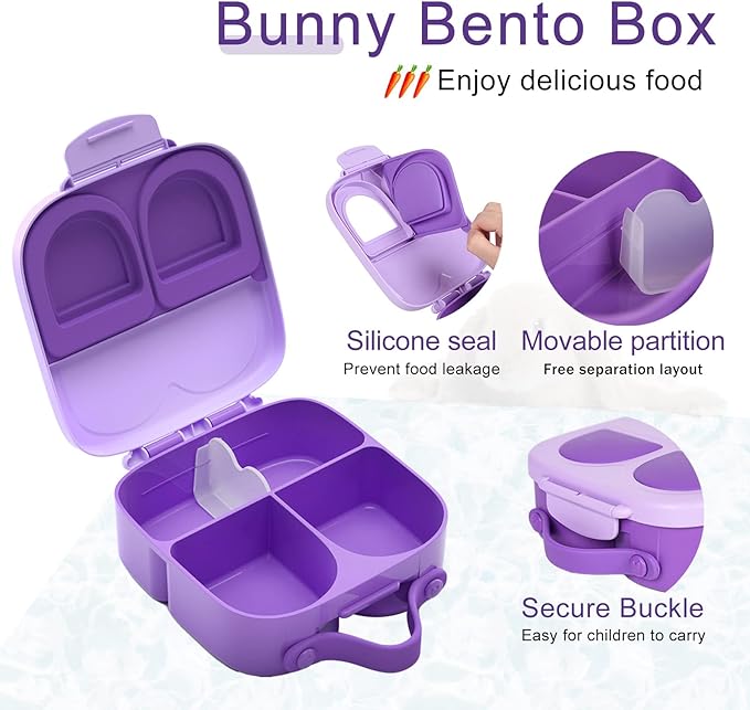 Boîte à lunch pour enfants avec 4 contenants de repas l Tambour pour enfants avec séparateur amovible De Speelgoed Koning