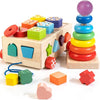 Anneaux de tri et d'empilage des formes pour bébé l Jouets Montessori à partir de 6 mois De Speelgoed Koning