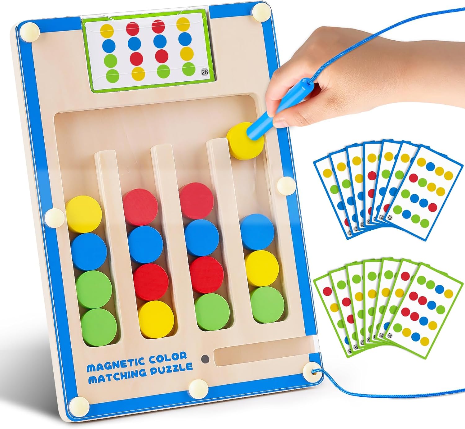 Jeu de Correspondance de Couleurs Magnétique en Bois Montessori pour Enfants 3-7 Ans - Puzzle Labyrinthe Éducatif pour Filles Garçons - Développement de la Logique