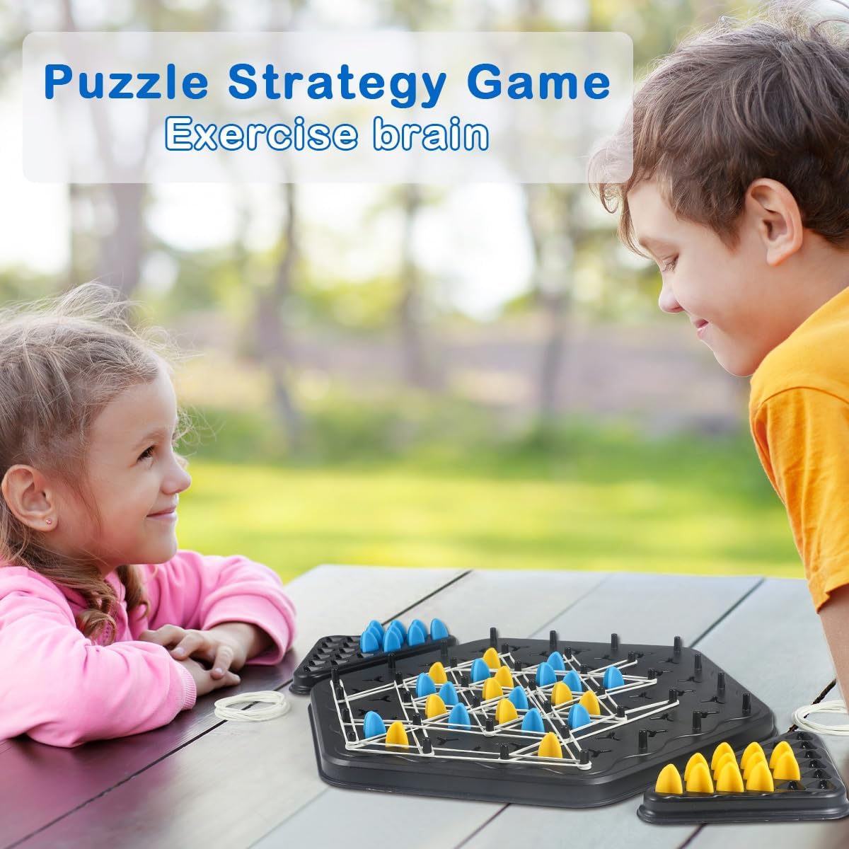Jeu d’échecs triangulaire en chaîne | Jeux de société géométriques pour soirées en famille, jeux pour enfants et adultes 2 à 4 joueurs King of Toys