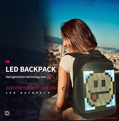 Sac à Dos Multifonctionnel pour Ordinateur Portable avec LED | Pour Adolescents et Adultes | Changez les Graphismes avec l'Application King of Toys