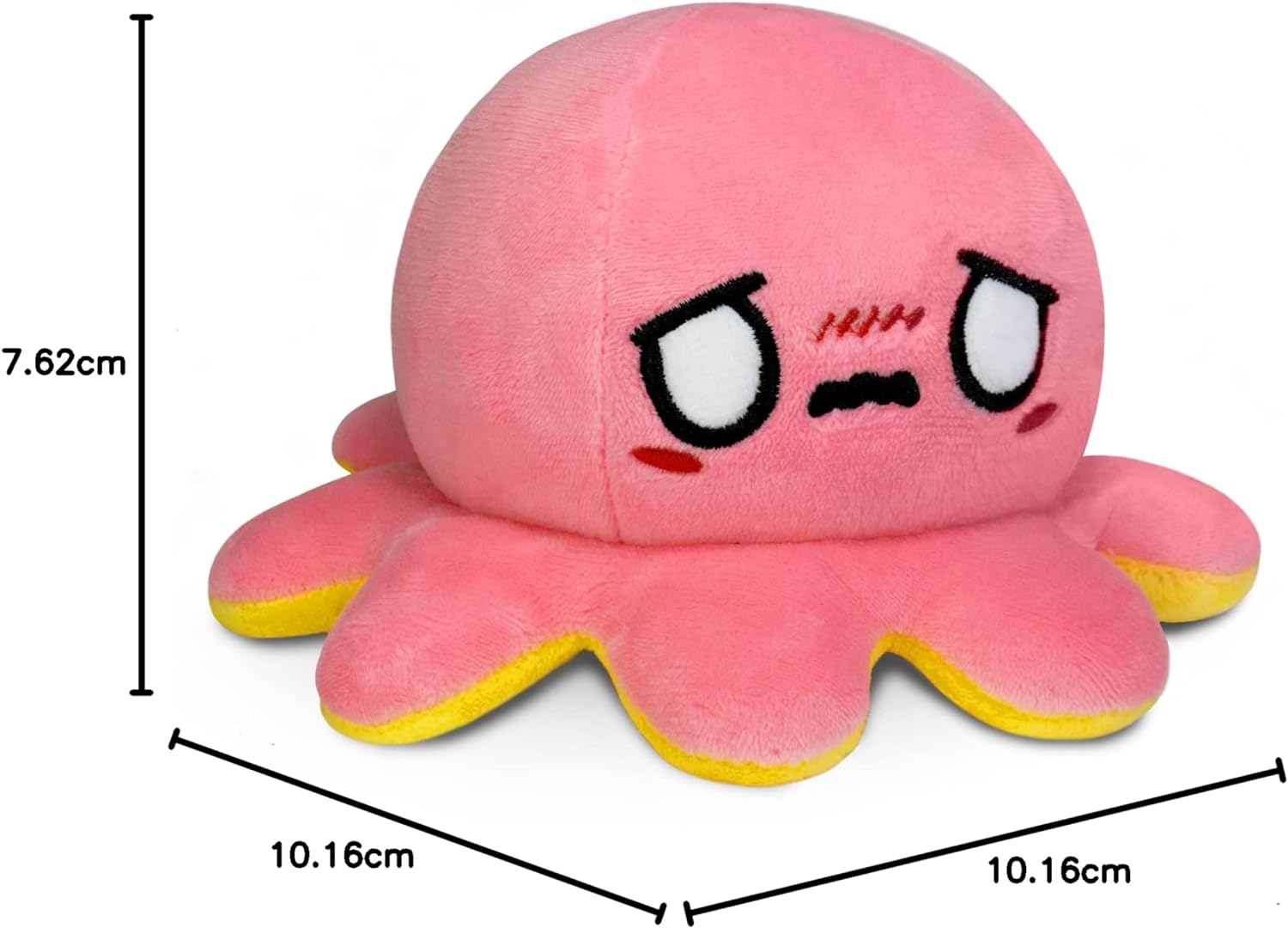 Peluche Octopus Réversible - Violet + Bleu - Mignons Animaux en Peluche Sensory Fidget Qui Montre Votre Humeur, Bleu en Colère + Violet Heureux, 10 cm De Speelgoed Koning