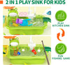 Évier de cuisine de jeu avec eau courante | Robinet électrique, jouets flottants et jeu de pêche | Jeu de rôle pour enfants 3+ King of Toys