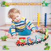 Ensemble de train en bois magnétique avec 11 animaux | Jouets Montessori pour activités d'apprentissage préscolaire des tout-petits King of Toys