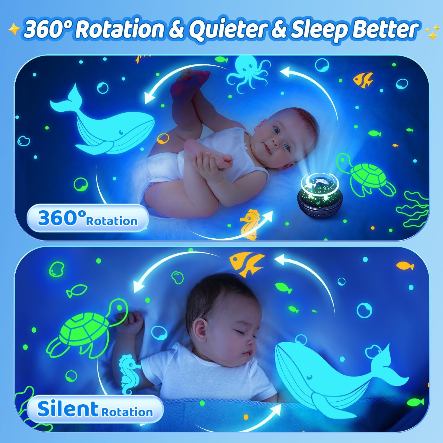 Veilleuse pour Enfants l 93 Lumières + 3 Films l Projecteur de Veilleuse pour Plafond King of Toys