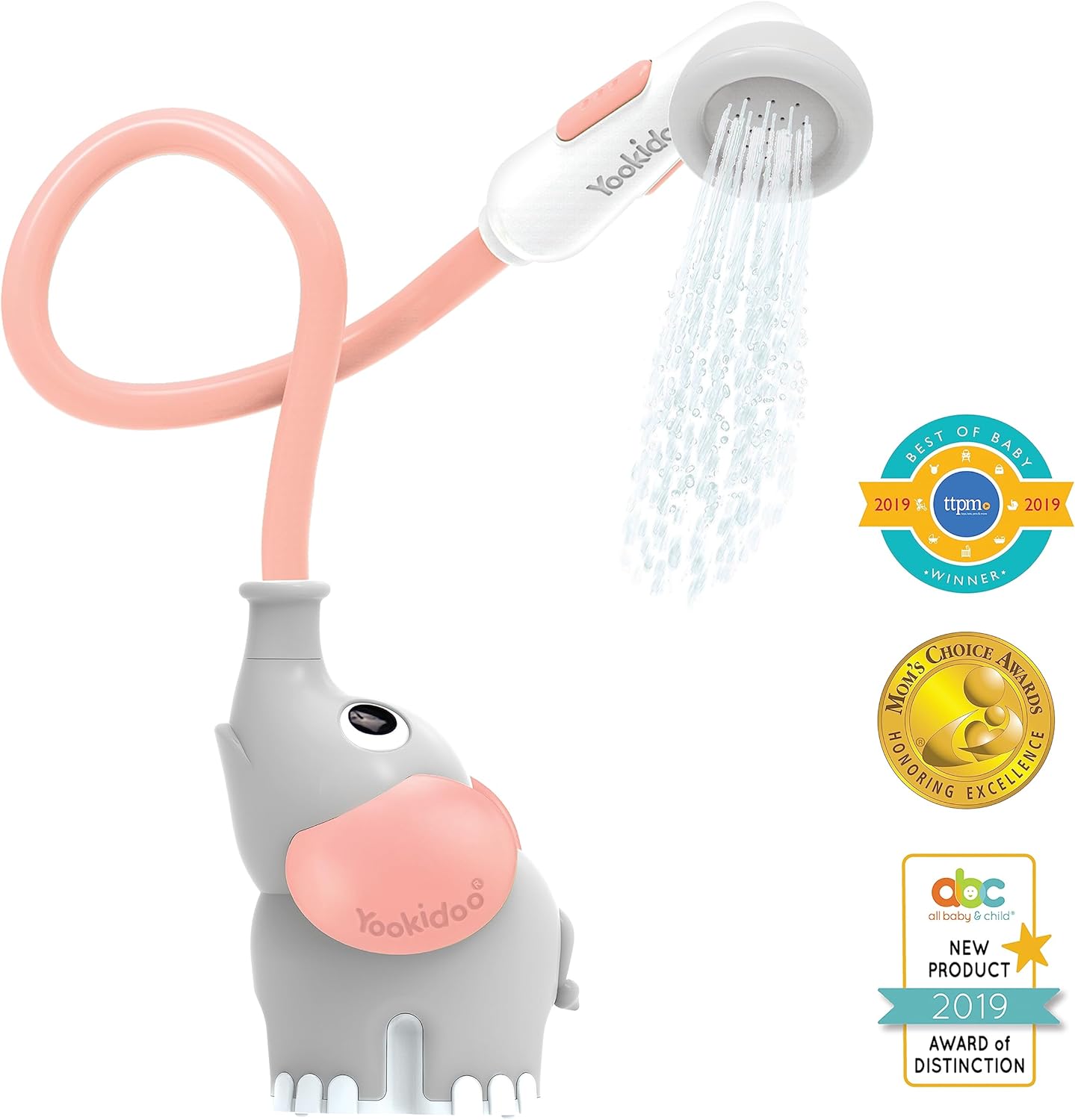 Pomme de Douche Éléphant Yookidoo pour Bébé - Jouet de Bain à Pompe d'Eau Interactif pour Nouveau-Né et Tout-Petit
