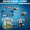 Voiture-robot transformable télécommandée | Voiture de police RC avec transformation à un bouton, lumière clignotante et rotation à 360° pour enfants King of Toys