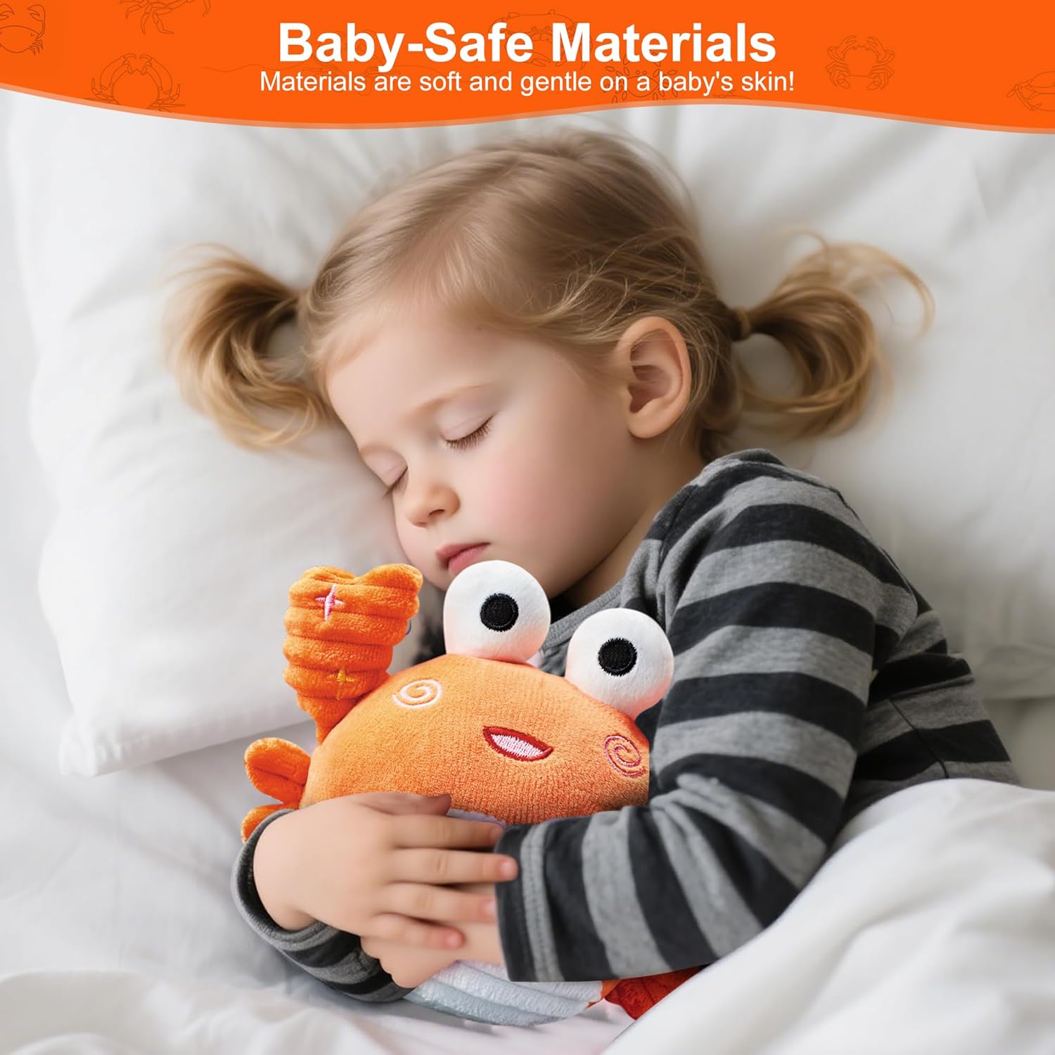 Crabe Musical rampant Jouet Bébé 0-12 Mois - Jouet Sensoriel Dansant avec Son et Fonction d'Enregistrement pour Bébé, Tout-Petit, Garçons et Filles - Cadeau Interactif pour Stimuler l'Apprentissage de la Marche à Quatre Pattes