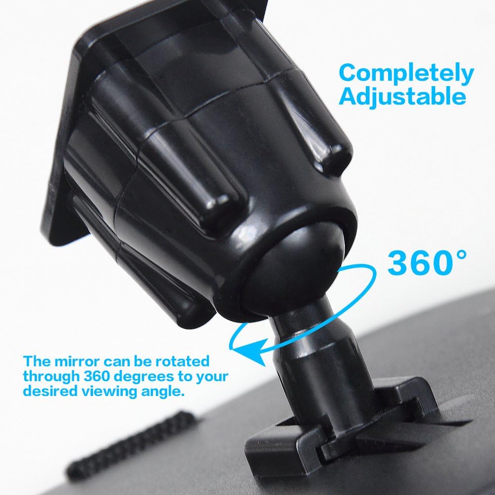 Miroir de Surveillance Bébé pour Voiture Shynerk - Miroir Grand Angle Anti-Éclats avec Rotation 360° pour Siège Auto Dos à la Route