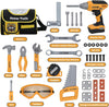 Ensemble d'Outils pour Enfants Garçons | Kit d'Outils pour Tout-Petits avec Sac à Outils et Perceuse Électronique Jouet | Jeux d'Imitation de Construction pour Enfants | Jouets pour Garçons de 3, 4, 5 Ans King of Toys